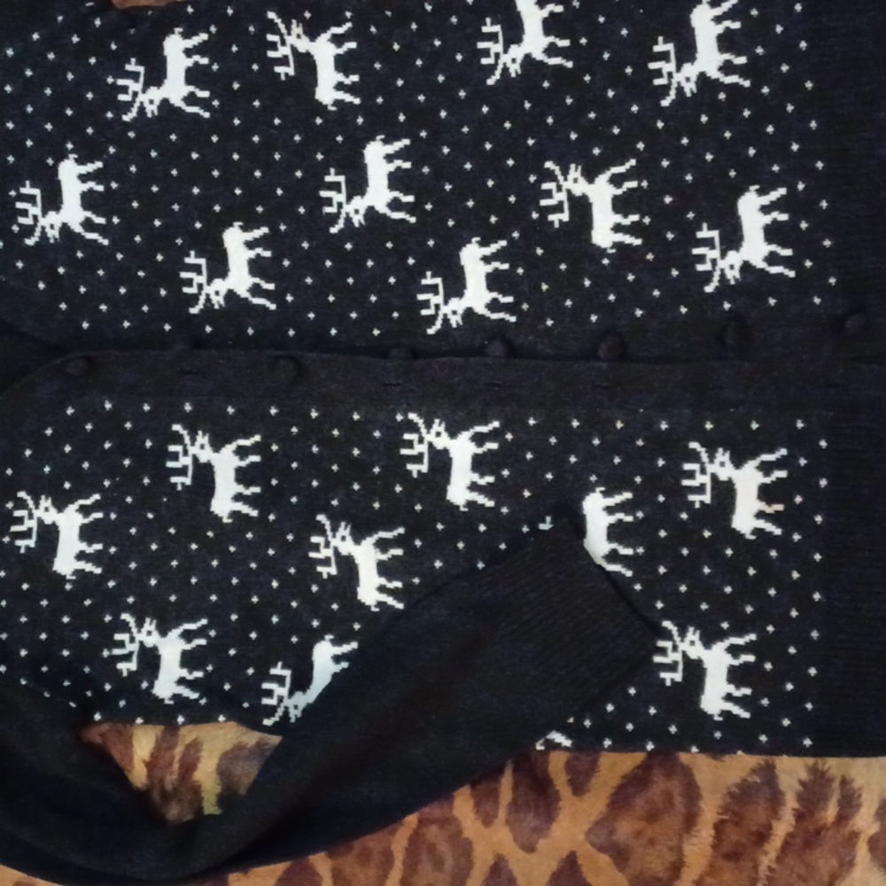 Reindeer design cardigan S - Picture 2 of 5